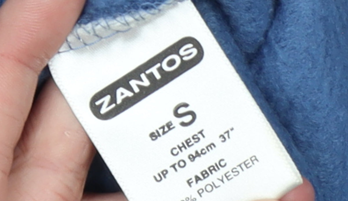 Zantos Men's Blue Fleece 1/4 Zip Pullover Sweatshirt Size S