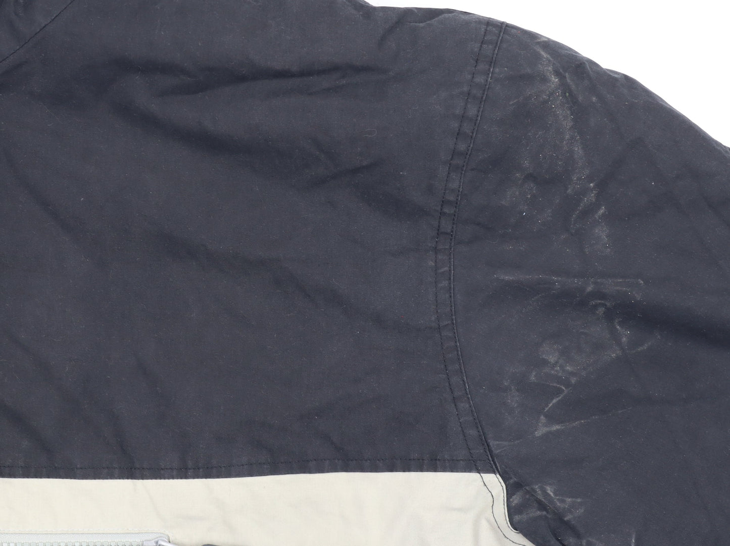 H·K·A Mens Black Hooded Anorak Jacket M Cotton Blend Outdoor