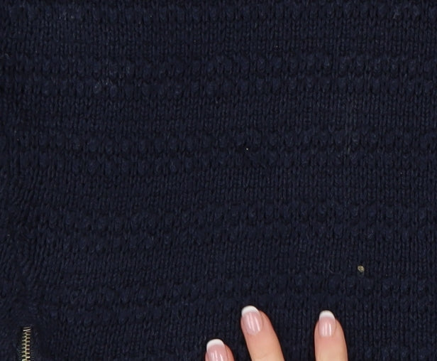 The White Company Women's Blue Wool Chunky Knit Jumper Size 10