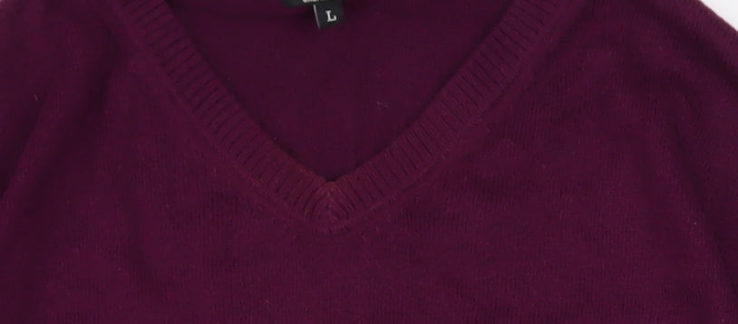 Sandstone & Co. Men’s Purple Cotton Cashmere V-Neck Jumper L