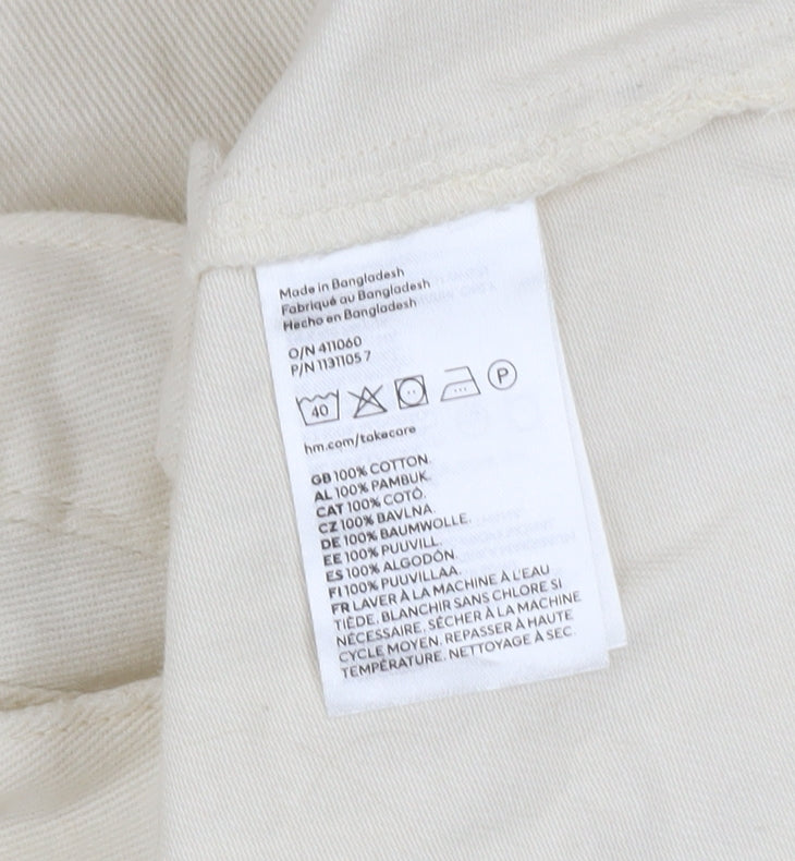 H&M Divided Women's Ivory Cotton Military Jacket 2XS