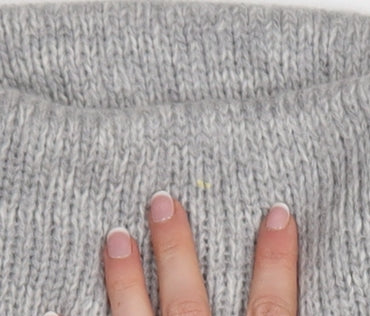 Mint Velvet Women Grey Cowl Neck Chunky Knit Jumper Size 12