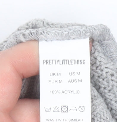 PrettyLittleThing Women’s Grey Knit Open Cardigan Size M