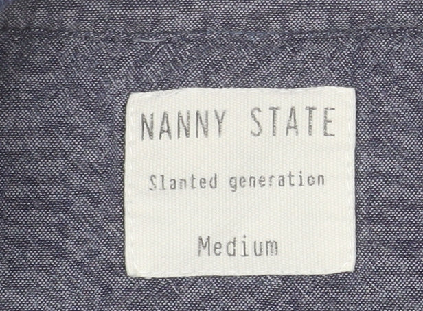 Nanny State Men's Blue Fair Isle Pocket Crew Neck Sweatshirt Medium
