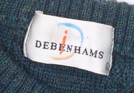 Debenhams Men’s Green Wool Cable-Knit Crew Neck Jumper L