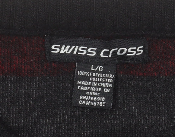 Swiss Cross Men's Multicoloured Striped Pullover Jumper L