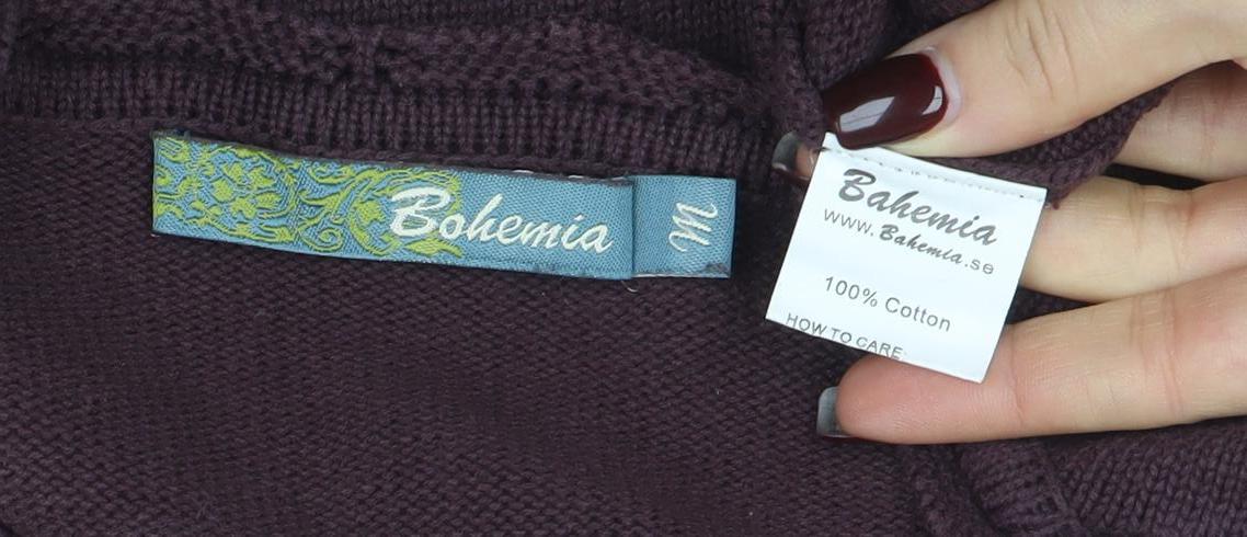 Balcinha Women Brown 3/4 Sleeve Knit Cotton Cardigan M