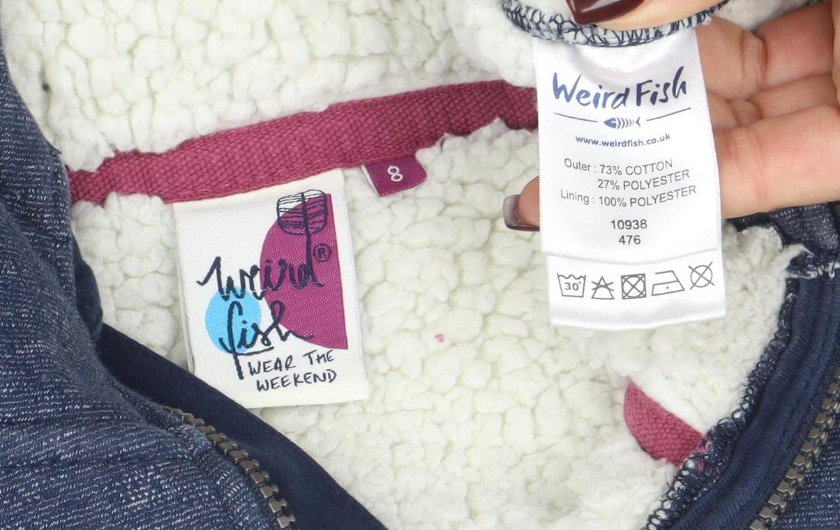 Weird Fish Women's Blue Size 8 Hooded Full Zip Sweatshirt