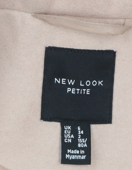 New Look Petite Beige Long Coat Women’s Size 6 Classic Style
