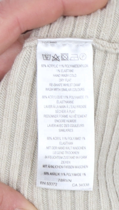 French Connection Women’s Beige Roll Neck Knit Jumper Size M