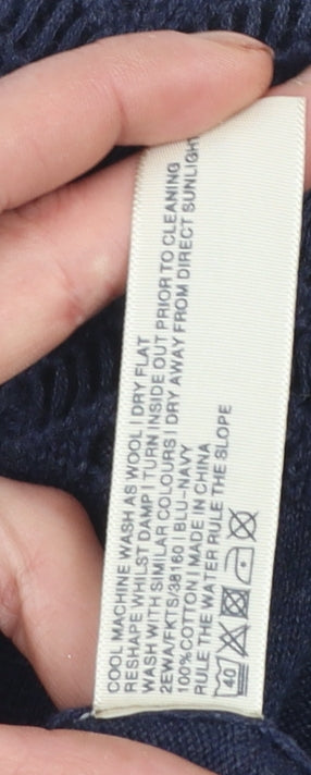 Fat Face Women’s Blue Cotton Knit Short Sleeve Cardigan Size 8