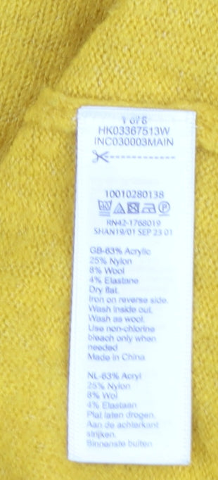 Monsoon Womens Yellow Knit Long Sleeve Crew Neck Pullover Jumper M
