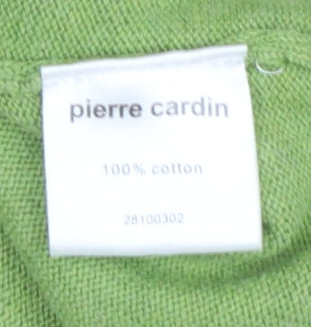 Pierre Cardin Men's Green Cotton V-Neck Sleeveless Vest Jumper Size S