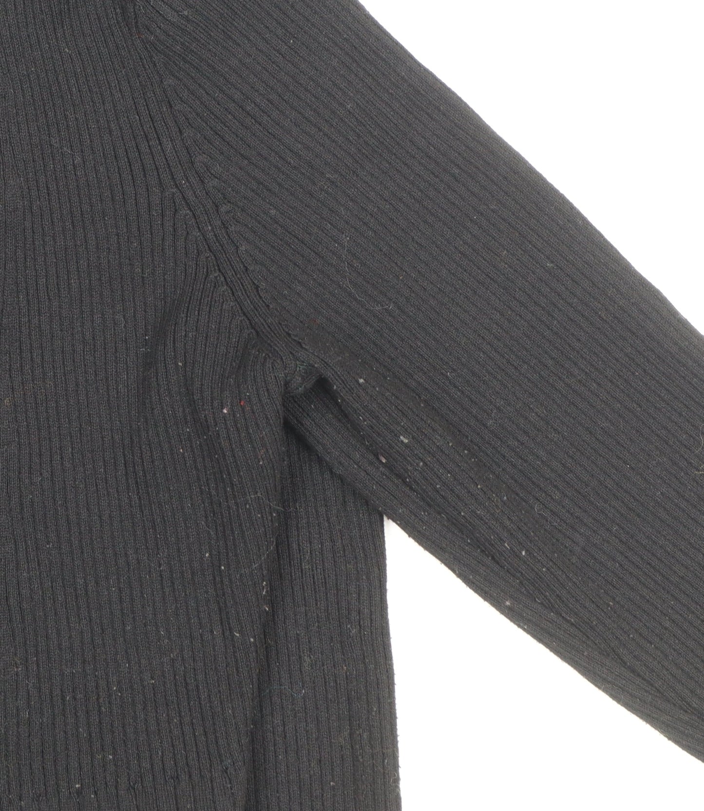 H&M Women’s Black Knit Bodycon Midi Dress Size L Long Sleeve