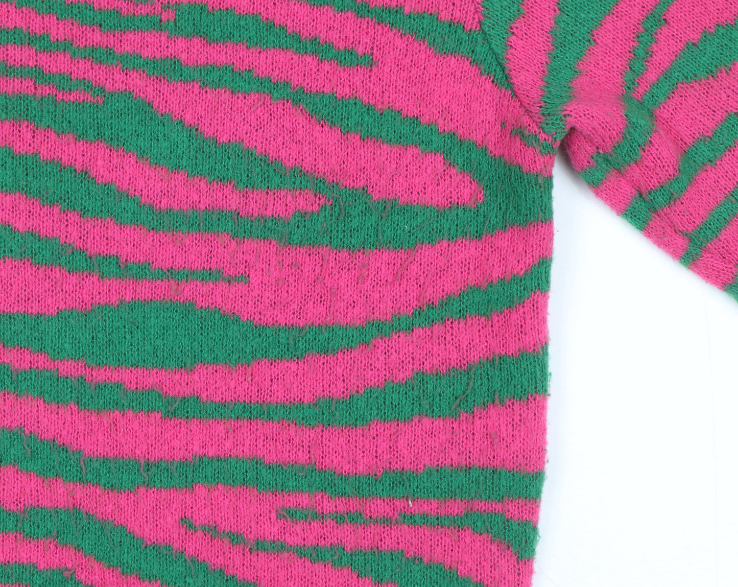 QED London Women's Multicoloured Animal Print Knit Jumper Size S