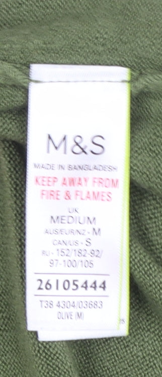 Marks & Spencer Women’s Green Acrylic Full Zip Hooded Jumper M