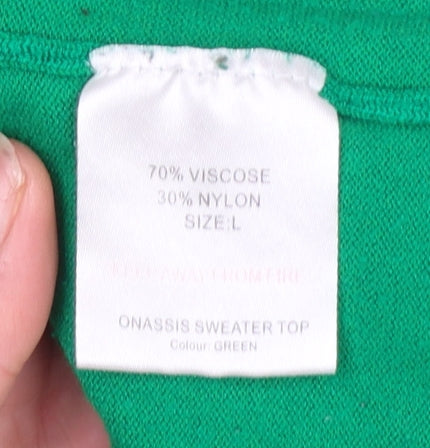 Lindy Bop Women's Green Short Sleeve Pullover Jumper Size L