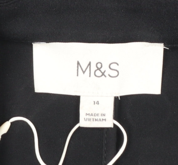 Marks and Spencer Women's Black Size 14 Classic Single-Breasted Suit Jacket