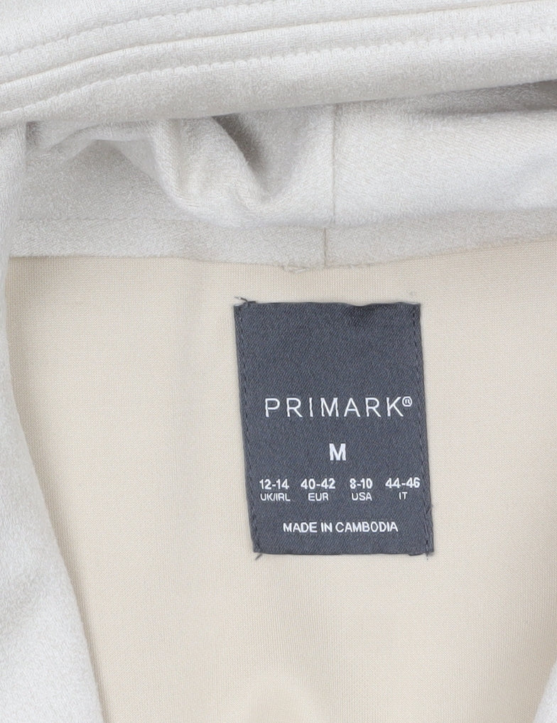 Primark Women Beige Mid-Length Overcoat Size M 12-14 Lined Button Front