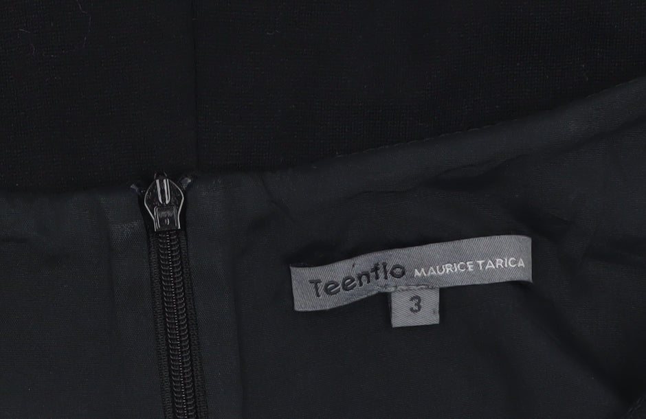 Teentlo Maurice Tarica Women's Black Size 10 Sheath Knee Length Dress