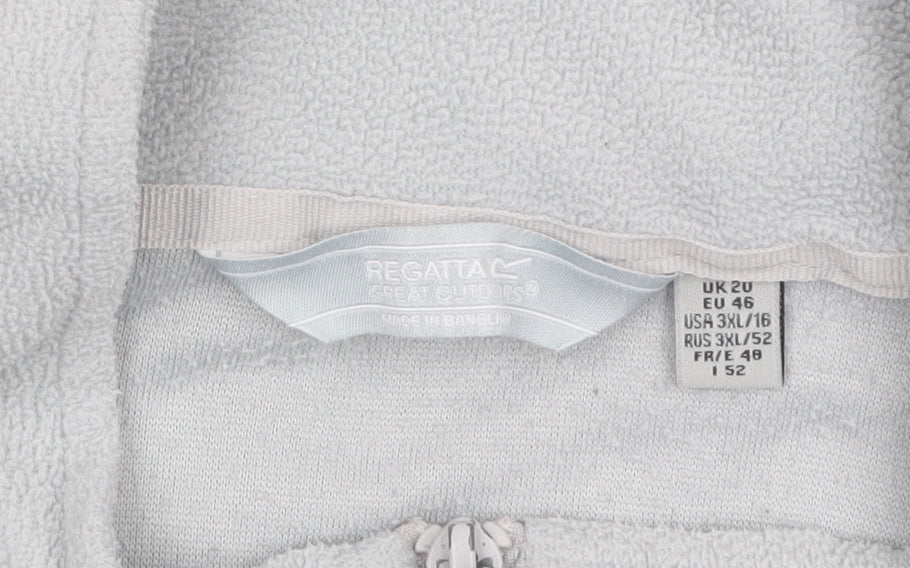 Regatta Women Grey 1/4 Zip Fleece Sweatshirt Size 20