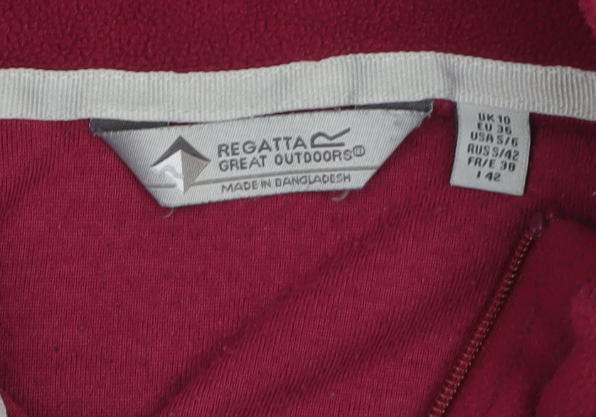Regatta Great Outdoors Women's Red 1/2 Zip Fleece Sweatshirt UK 10