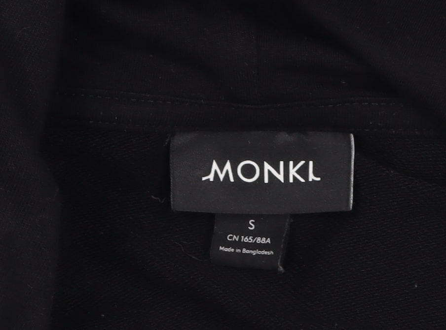 Monki Women's Black Hoodie Jumper Dress Size S Long Sleeve Casual
