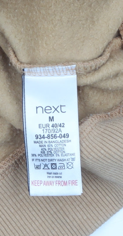 Next Women’s Beige 1/4 Zip Pullover Sweatshirt Size 12 Cotton Blend