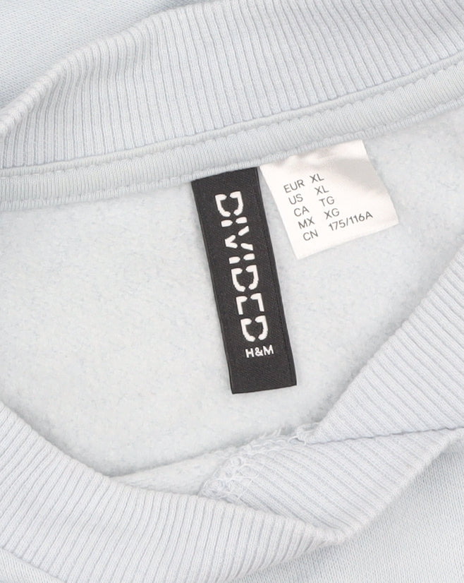 H&M Divided Women Blue Pullover Sweatshirt XL Valencia Print