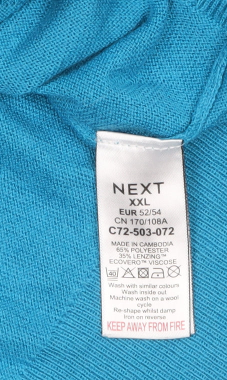 Next Women Blue XXL Short Sleeve Crew Neck Pullover Jumper