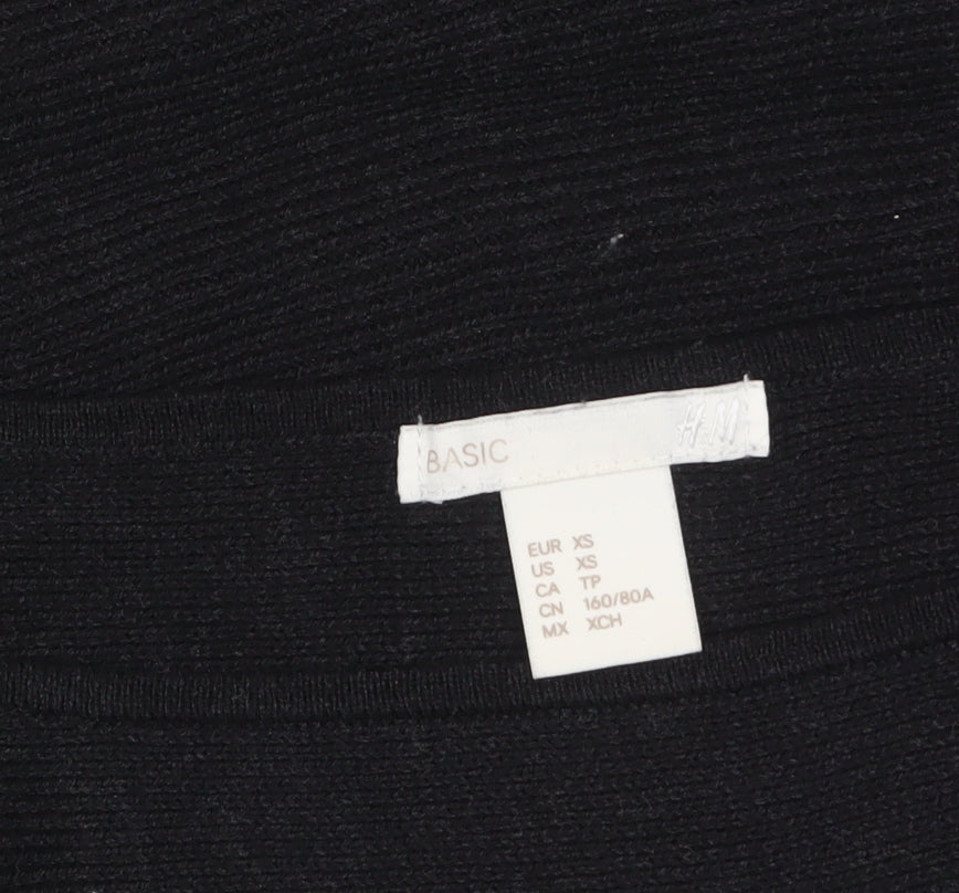 H&M Women’s Black Boat Neck Knit Pullover Jumper XS