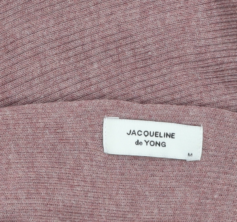 Jacqueline de Yong Womens Pink M Cape Knit Jumper Relaxed Fit