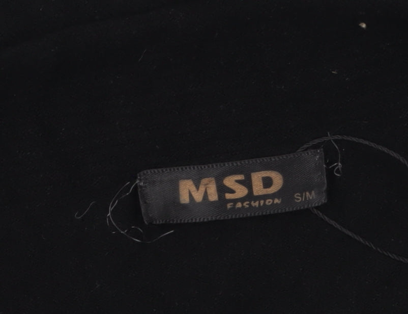 MSD Women's Black Beaded Knit Poncho Jumper S Viscose Blend