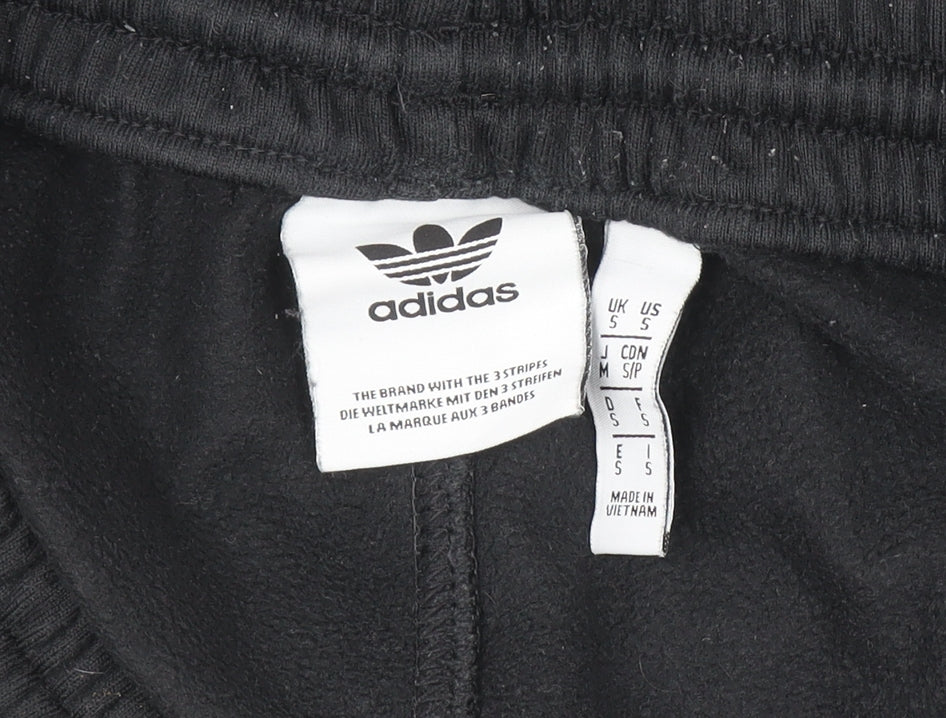 adidas Boys Black Jogger Activewear Trousers Size S with Side Stripe