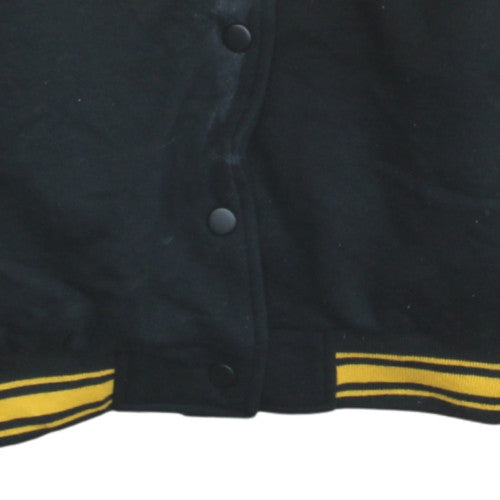 Bershka Mens Black Varsity Jacket S College Style Cotton Blend
