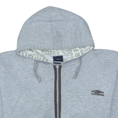 Umbro Men's Grey Full Zip Hoodie Size M Regular Fit Sportswear