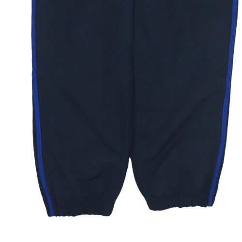 Adidas Men's Blue Track Pants M Regular Fit Quick Dry Side Stripe
