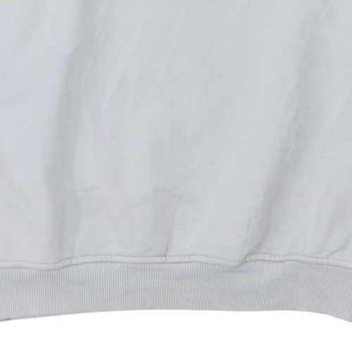 Umbro Mens White Sweatshirt Small Crew Neck Pullover Vintage Sportswear
