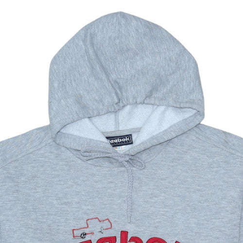Reebok Essentials Women's Grey Pullover Hoodie Size L Embroidered Logo