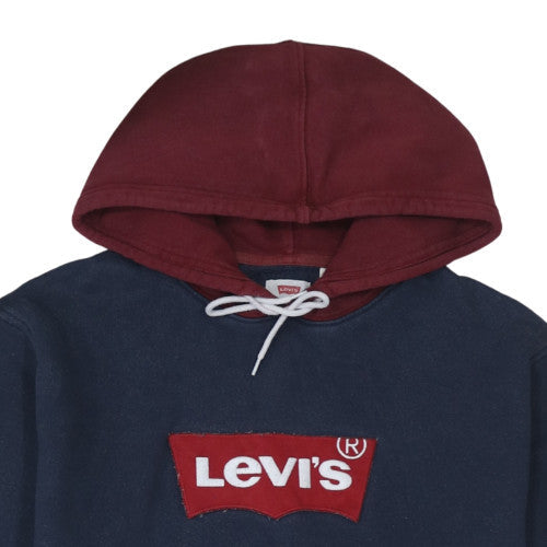 Levi's Men's Blue Pullover Hoodie L Logo Fleece Sweatshirt