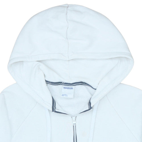 Reebok Men's White Half Zip Pullover Hoodie Size M Fleece Sportswear