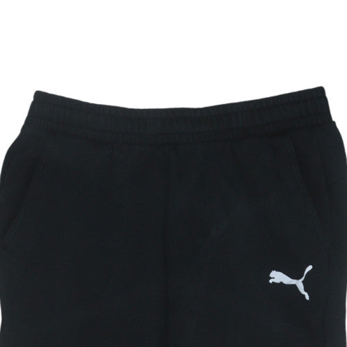 Puma Men's Black Fleece Jogger Trousers Size L Regular Fit