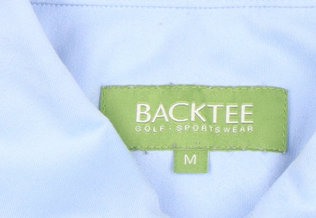 BACKTEE Women's Blue Short Sleeve Collared Polo Shirt Size M