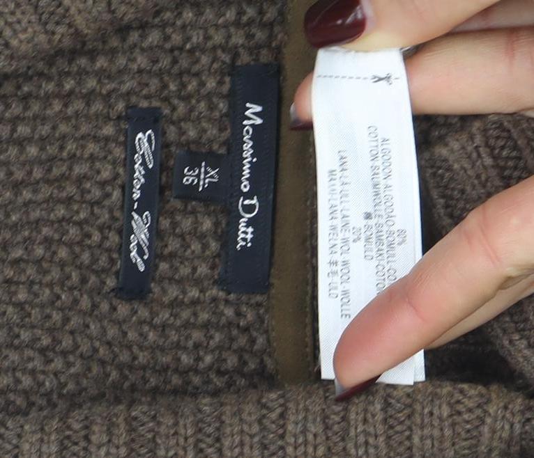 Massimo Dutti Women's Brown Wool Blend Sleeveless Knit Vest Size 8