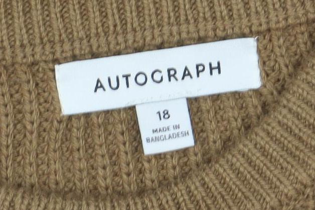 Marks & Spencer Autograph Women Beige Size 18 Ribbed Jumper