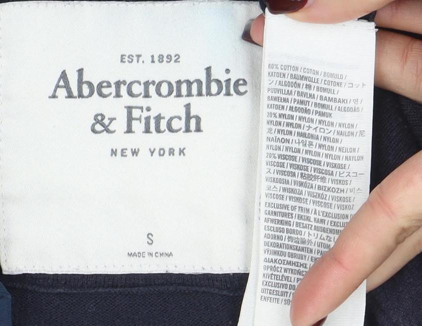 Abercrombie & Fitch Women's Blue Ruffle Edge Long Sleeve Cardigan Size S
