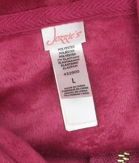 Jessica S. Girls Pink Velour Full Zip Hoodie Size L