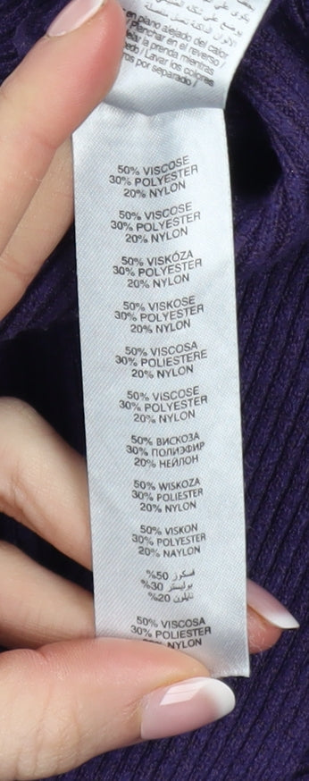 Apricot Women’s Purple Knit Dolman Sleeve Pullover Jumper Size 10