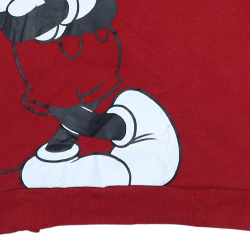 Disney Boys Red Mickey Mouse Pullover Sweatshirt 12-13 Years