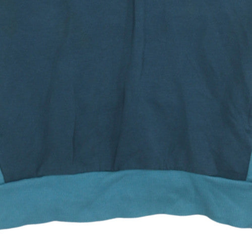 Adidas Boys Blue Hooded Pullover Hoodie 164 Long Sleeve Sweatshirt